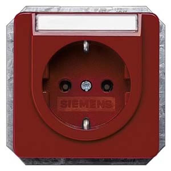 Siemens DELTA profil SCHUKO-Steckdose mit Schriftfeld, rot