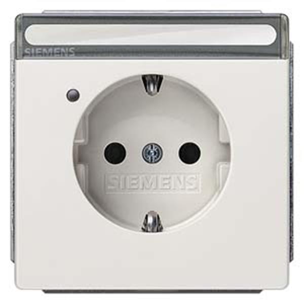 Siemens DELTA style SCHUKO-Steckdose mit Schriftf., Betriebsa. und erh. Ber.schu