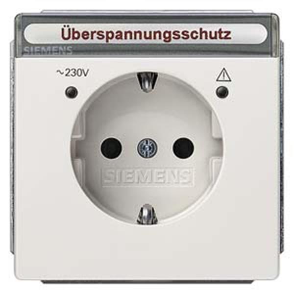 Siemens DELTA style SCHUKO-Steckdose mit Übersp./Schriftf. u. erh. Berührungssch