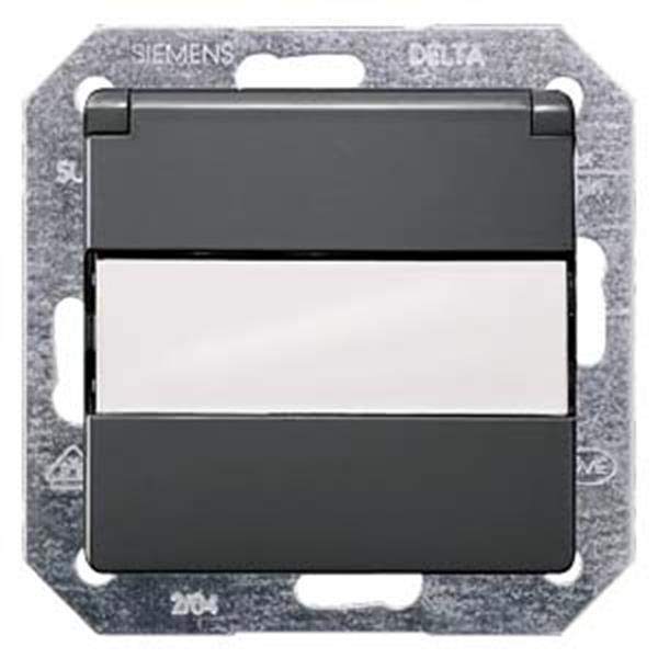 Siemens DELTA i-system SCHUKO-Steckdose m. Klappd./Schriftfeld u. erh. Ber.schut