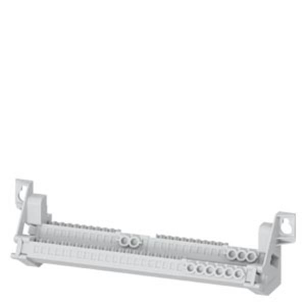 Siemens N/PE-Schiene als Steckklemme mit je 6xSchraube von 2,5-16mm2 und 21xStec