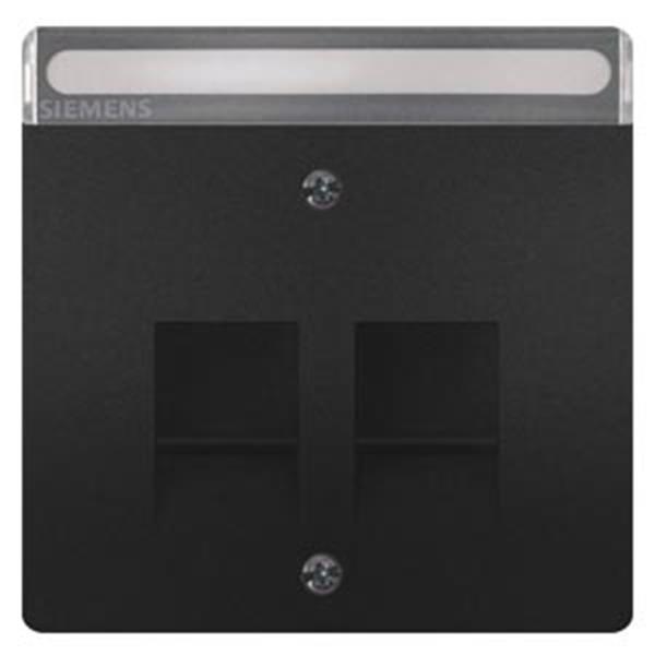 Siemens DELTA style Abdeckplatte für Tragpl. Modular Jack mit Schriftfeld, anthr
