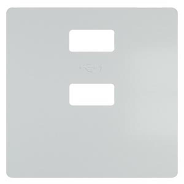 Siemens DELTA style Abdeckplatte für Doppel-USB-Ladegerät vertikal, aluminiummet