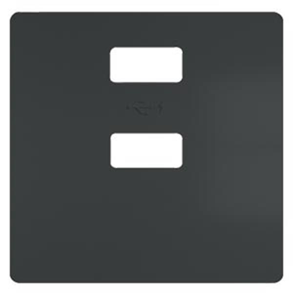 Siemens DELTA style Abdeckplatte für Doppel-USB-Ladegerät vertikal, carbonmetall