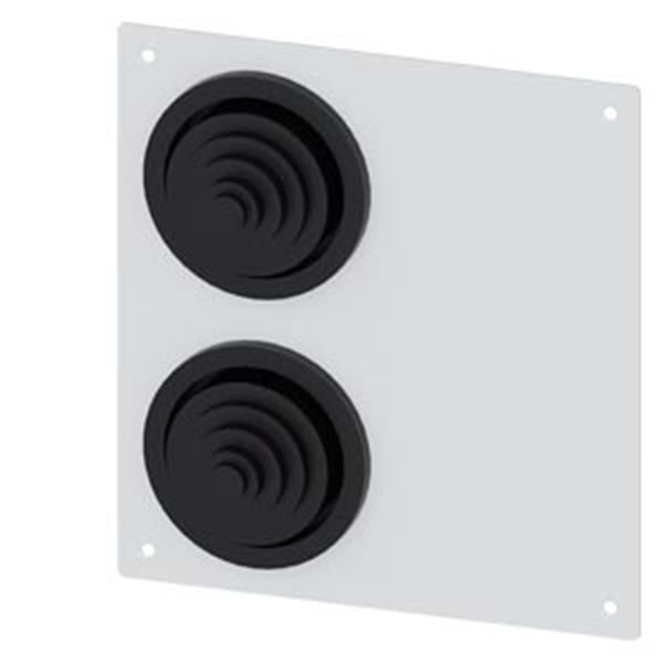 Siemens Alpha 1250 DIN Flanschplatte mit 2 x Gummitülle 8HC6900 IP55 Siemens Alpha 1250 DIN Flanschplatte mit 2 x Gummitülle 8HC6900 IP55