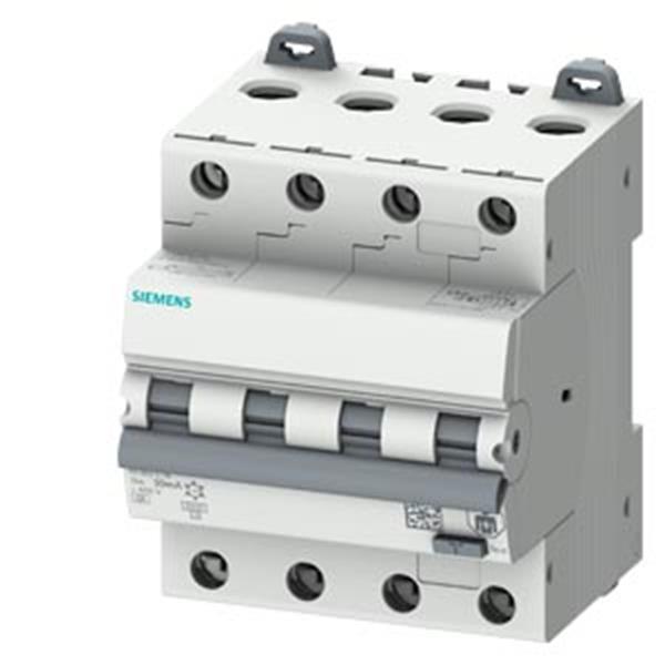 Siemens FI/LS-Schalter, 6 kA, 4P Typ A, 30 mA, C-Char, In: 6A Un: 400V