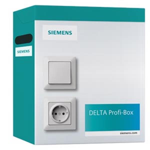 Siemens DELTA PROFIBOX mit 100 Steckdoseneinsätze und 100 Näpfchen, titanweiß
