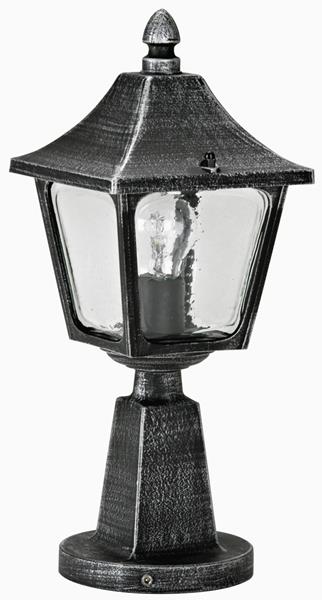 Sockelleuchte Typ Nr. 0540 - Farbe: schwarz-Silber, für 1 x Lampe, E27