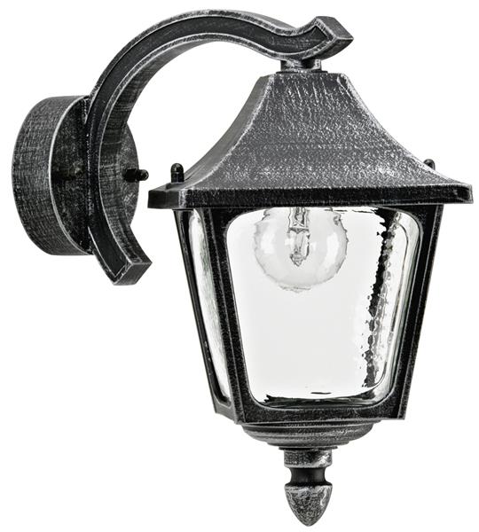 Wandleuchte Typ Nr. 1821 - Farbe: schwarz-Silber, für 1 x Lampe, E27