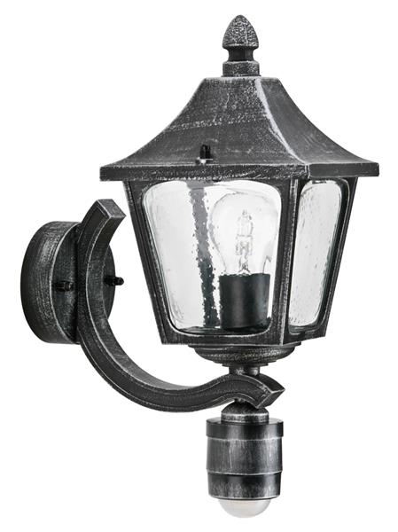 Wandleuchte Typ Nr. 1822 - Farbe: schwarz-Silber, mit BWM für 1 x Lampe, E27