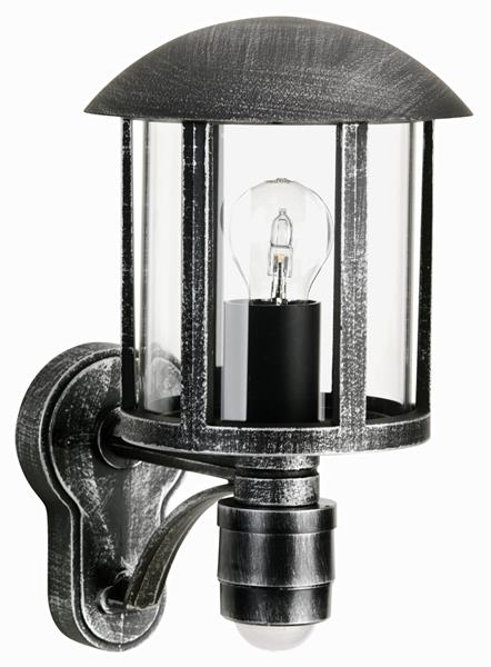 Wandleuchte Typ Nr. 1836 - Farbe: schwarz-Silber, mit BWM für 1 x Lampe, E27