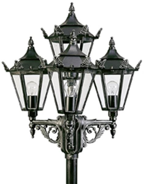 Mastleuchte 4-fl. Typ Nr. 2056 - Farbe: schwarz-Silber, für 4 x Lampe, E27*** AC