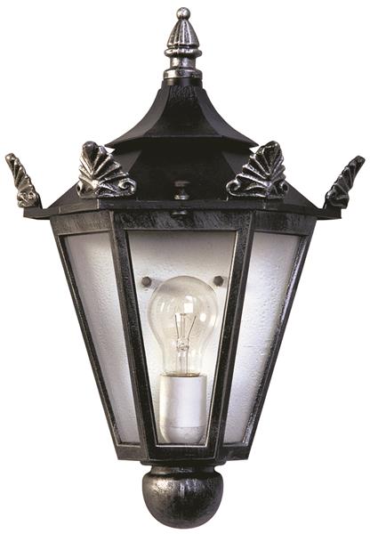 Wandleuchte Typ Nr. 3228 - Farbe: schwarz-Silber, für 1 x Lampe, E27