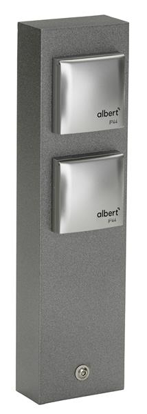 Steckdosensäule Typ Nr. 4400 - Farbe: anthrazit/silber, 2-fach Bestückung,