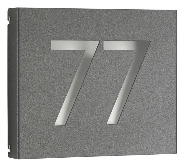 Hausnummernleuchte Typ Nr. 6004 - Edelstahl lackiert Farbe anthrazit, 1 bis 2-st