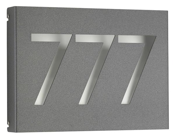 Hausnummernleuchte Typ Nr. 6005 - Edelstahl lackiert Farbe anthrazit, 3-stellig,