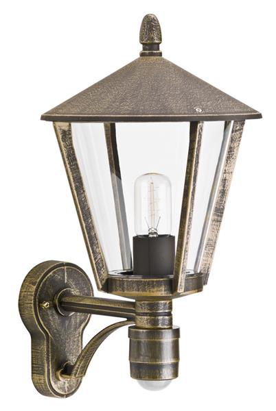 Wandleuchte Typ Nr. 1815 - Farbe: braun-messing, mit BWM für 1 x Lampe, E27
