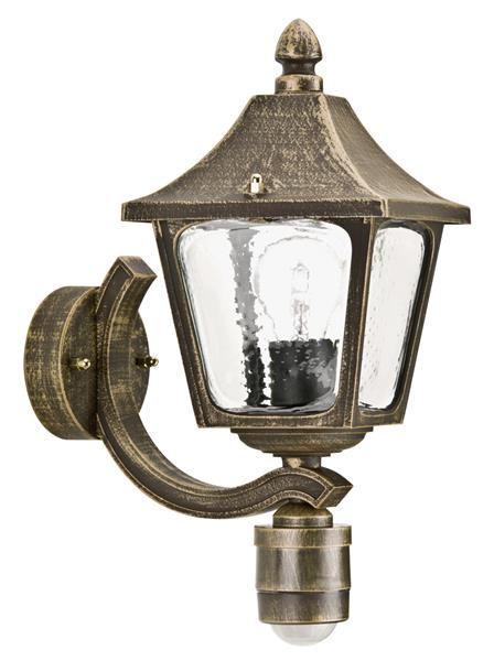 Wandleuchte Typ Nr. 1822 - Farbe: braun-messing, mit BWM für 1 x Lampe, E27