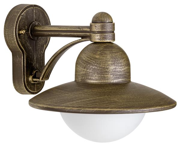 Wandleuchte Typ Nr. 1850 - Farbe: braun-messing, für 1 x QA55 - 57W, E27