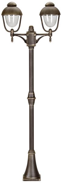 Mastleuchte 2-fl. Typ Nr. 2040 - Farbe: braun-messing, für 2 x Lampe, E27*** ACH