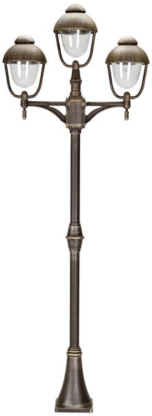Mastleuchte 3-fl. Typ Nr. 2041 - Farbe: braun-messing, für 3 x Lampe, E27*** ACH