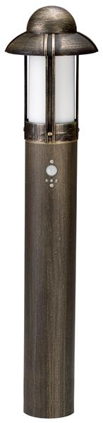 Pollerleuchte Typ Nr. 2075 - Farbe: braun-messing, mit BWM 90 grad,für 1 x Lampe