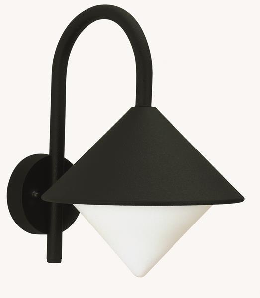 Wandleuchte Typ Nr. 0645 - Farbe: schwarz, für 1 x Lampe, E27