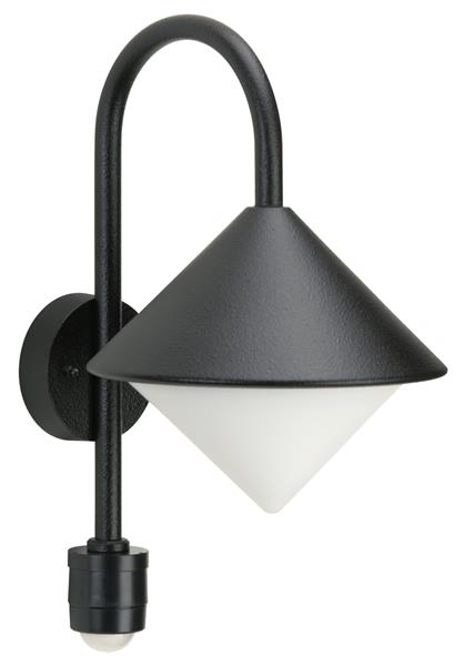 Wandleuchte Typ Nr. 0646 - Farbe: schwarz, mit BWM für 1 x Lampe, E27