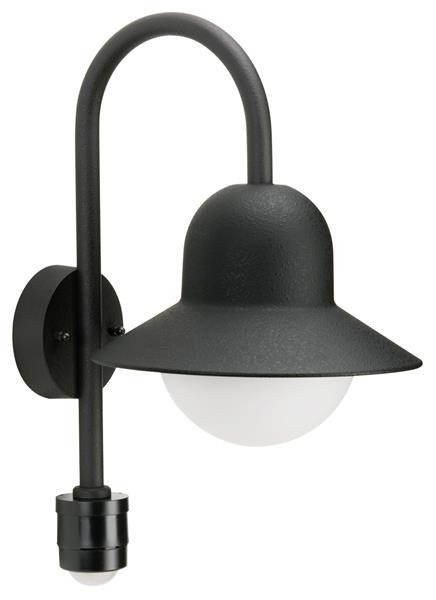 Wandleuchte Typ Nr. 0661 - Farbe: schwarz, mit BWM für 1 x Lampe, E27