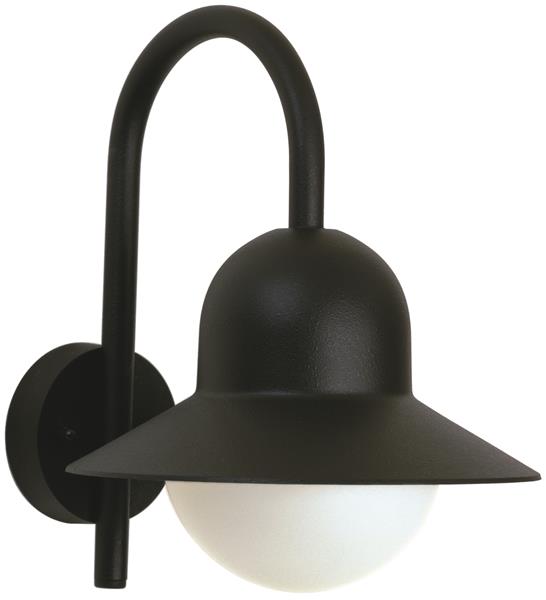 Wandleuchte Typ Nr. 0662 - Farbe: schwarz, für 1 x Lampe, E27