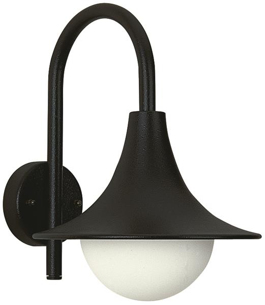 Wandleuchte Typ Nr. 0669 - Farbe: schwarz, für 1 x Lampe, E27