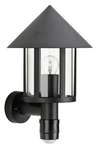 Wandleuchte Typ Nr. 1825 - Farbe: schwarz, mit BWM für 1 x Lampe, E27