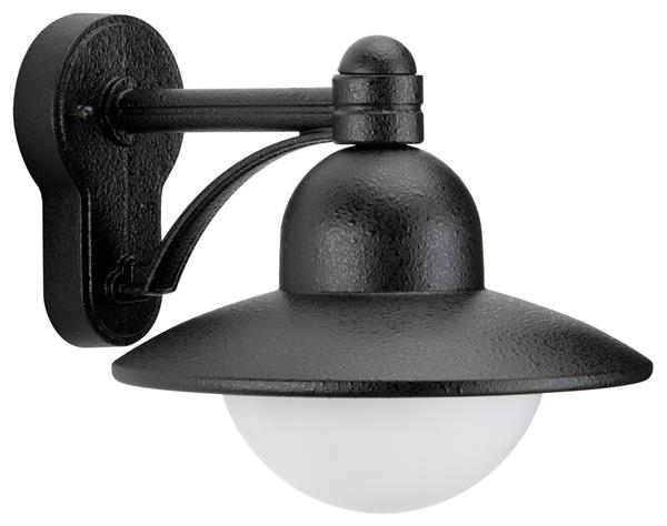 Wandleuchte Typ Nr. 1850 - Farbe: schwarz, für 1 x QA55 - 57W, E27