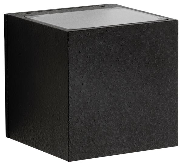 Wandstrahler Typ Nr. 2372 - 2-seitig - Farbe: schwarz, breit/breit, mit 2 x LED