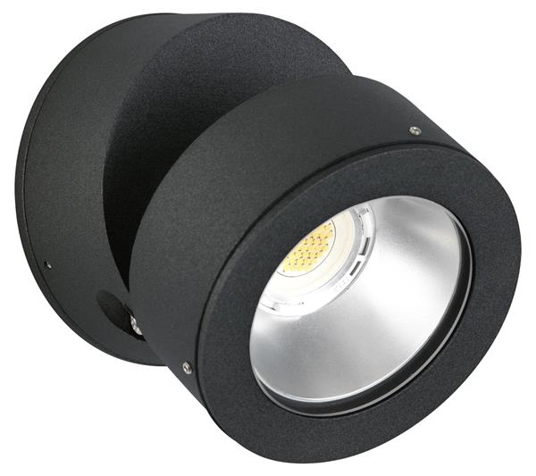 Wandstrahler Typ Nr. 2389 - Farbe: schwarz, mit 1 x LED 12 W, 1200 lm