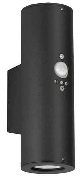 Wandstrahler Typ Nr. 2480 - 2-seitig mit Bewegungsmelder - Farbe: schwarz 2-seit