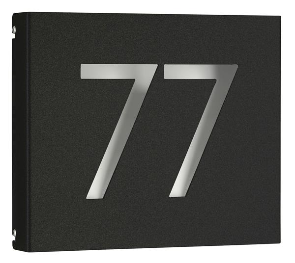 Hausnummernleuchte Typ Nr. 6004 - Edelstahl lackiert Farbe schwarz, 1 bis 2-stel