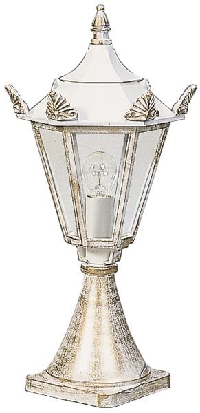 Sockelleuchte Typ Nr. 0533 - Farbe: weiß-gold, für 1 x Lampe, E27