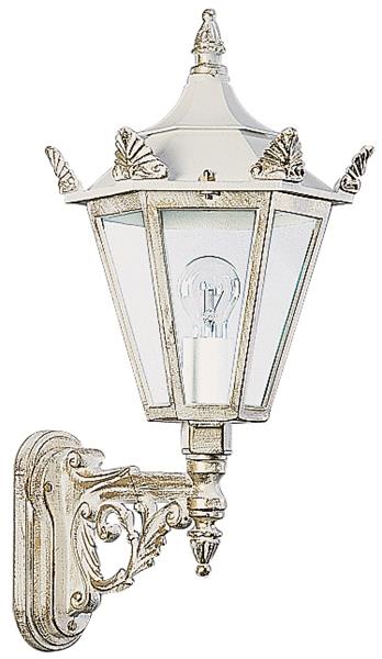 Wandleuchte Typ Nr. 1806 - Farbe: weiß-gold, für 1 x Lampe, E27