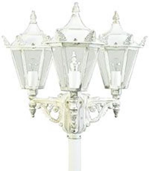 Mastleuchte 3-fl. Typ Nr. 2049 - Farbe: weiß-gold, für 3 x Lampe, E27*** ACHTUNG