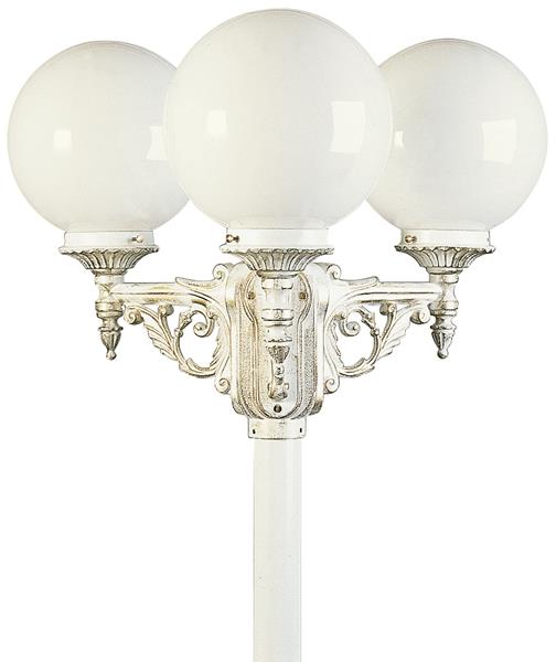 Mastleuchte 3-fl. Typ Nr. 2050 - Farbe: weiß-gold, für 3 x Lampe, E27*** ACHTUNG