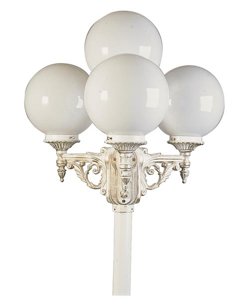 Mastleuchte 4-fl. Typ Nr. 2051 - Farbe: weiß-gold, für 4 x Lampe, E27*** ACHTUNG