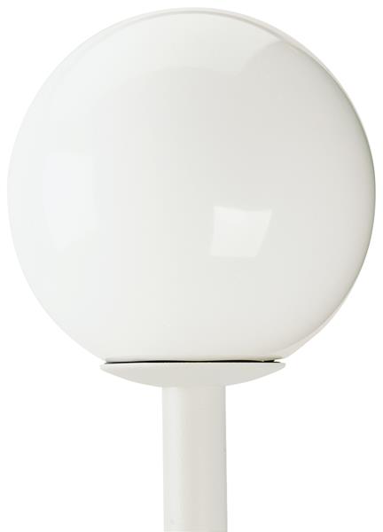 Kugelaufsatzleuchte Typ Nr. 0858 - Farbe: weiß, für 1 x A65 - 150 W, E27*** ACHT