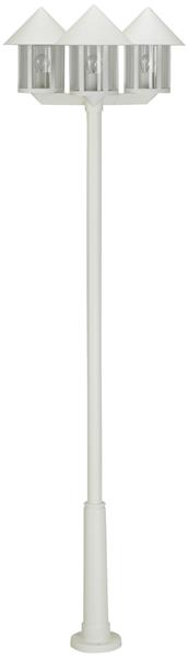 Mastleuchte Typ Nr. 2042 - 3-flammig - Farbe: weiß, für 3 x Lampe, E27*** ACHTUN