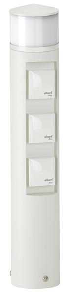 Steckdosensäule mit Licht Typ Nr. 2202 - Farbe: weiß, mit 1 x LED 10 W