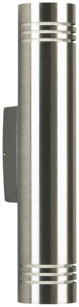 Wandleuchte Typ Nr. 0208 - Edelstahl, für 2 x QT14 - 40 W, G9