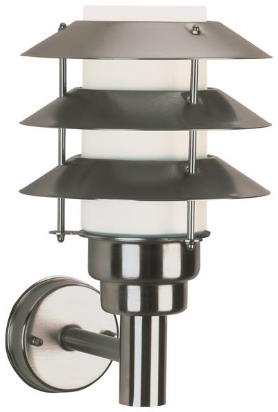 Wandleuchte Typ Nr. 0216 - Edelstahl, für 1 x Lampe, E27