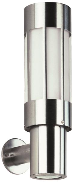 Wandleuchte Typ Nr. 0243 - mit zus. Unterlicht - Edelstahl, für 1 x Lampe E27 mi