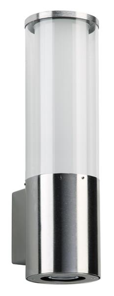 Wandleuchte Typ Nr. 0323 - mit zus. Unterlicht - Edelstahl, für 1 x Lampe max. 2