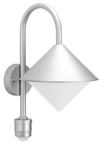 Wandleuchte Typ Nr. 0646 - Farbe: Silber, mit BWM für 1 x Lampe, E27